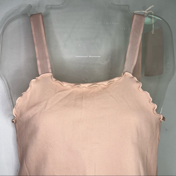 NEW Poof! Pink Rib Knit Crop Top Vintage Style Tank Top Size M/L - Picture 6 of 9